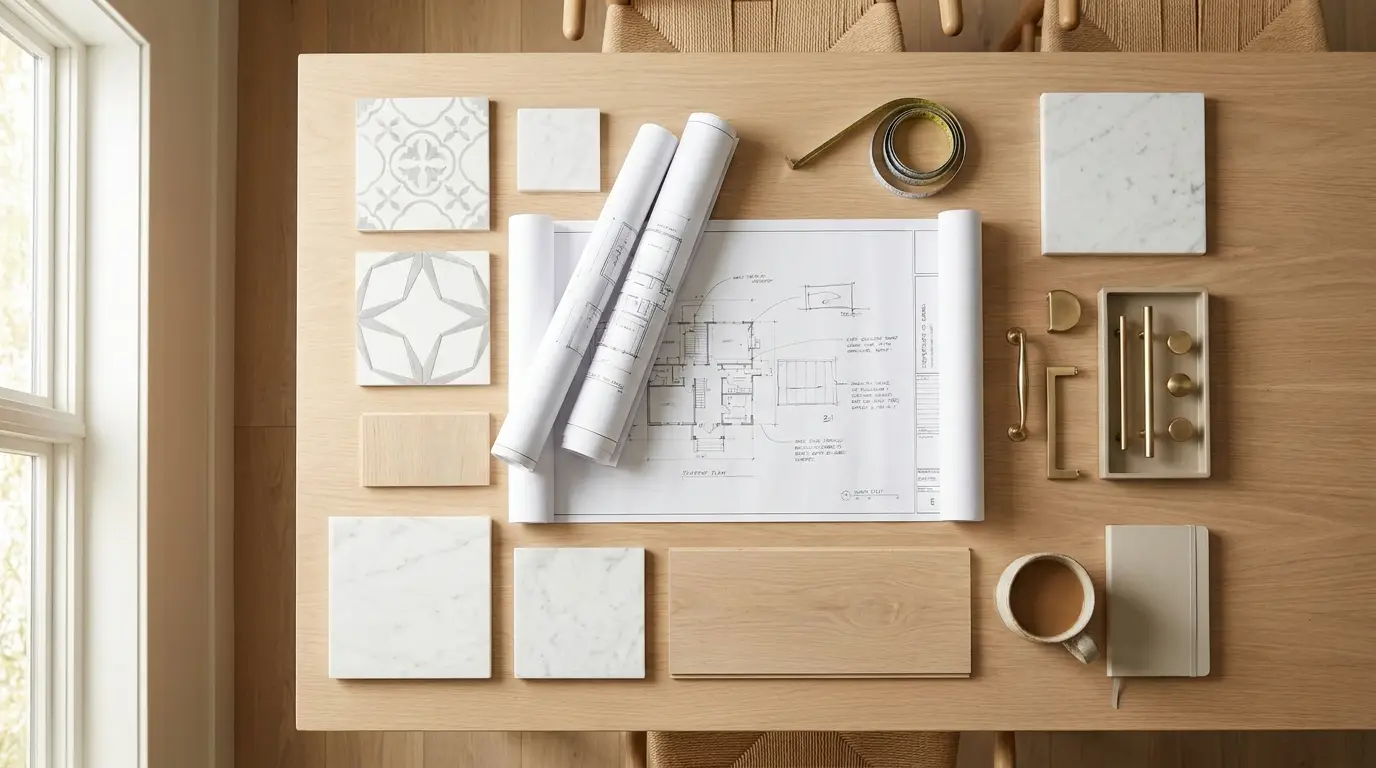 Design selections flat lay — ACX Build design consultation